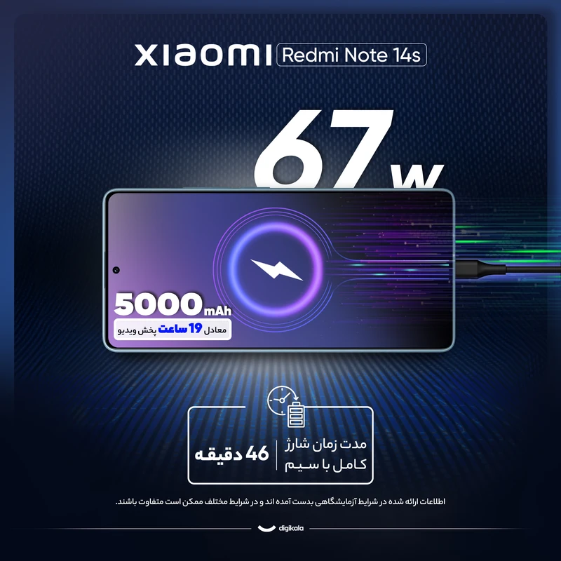 گوشی Redmi Note 14s شیائومی با ظرفیت 256GB و رم 8GB