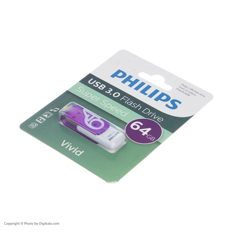 فلش مموری فیلیپس USB 3.0 مدل Vivid ظرفیت ۶۴ گیگابایت