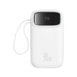 پاوربانک باسئوس مدل Qpow2 DualCable-30w با ظرفیت 10000 میلیآمپر ساعت