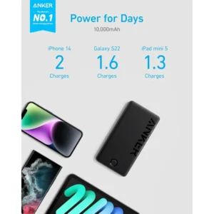 پاوربانک انکر مدل Anker 323 -A1334 با ظرفیت 10000 میلی‌آمپر ساعت