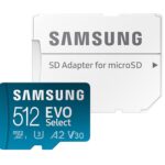کارت حافظه سامسونگ مدل Evo SELECT A2 V30 ظرفیت 512 گیگابایت به همراه آداپتور SD